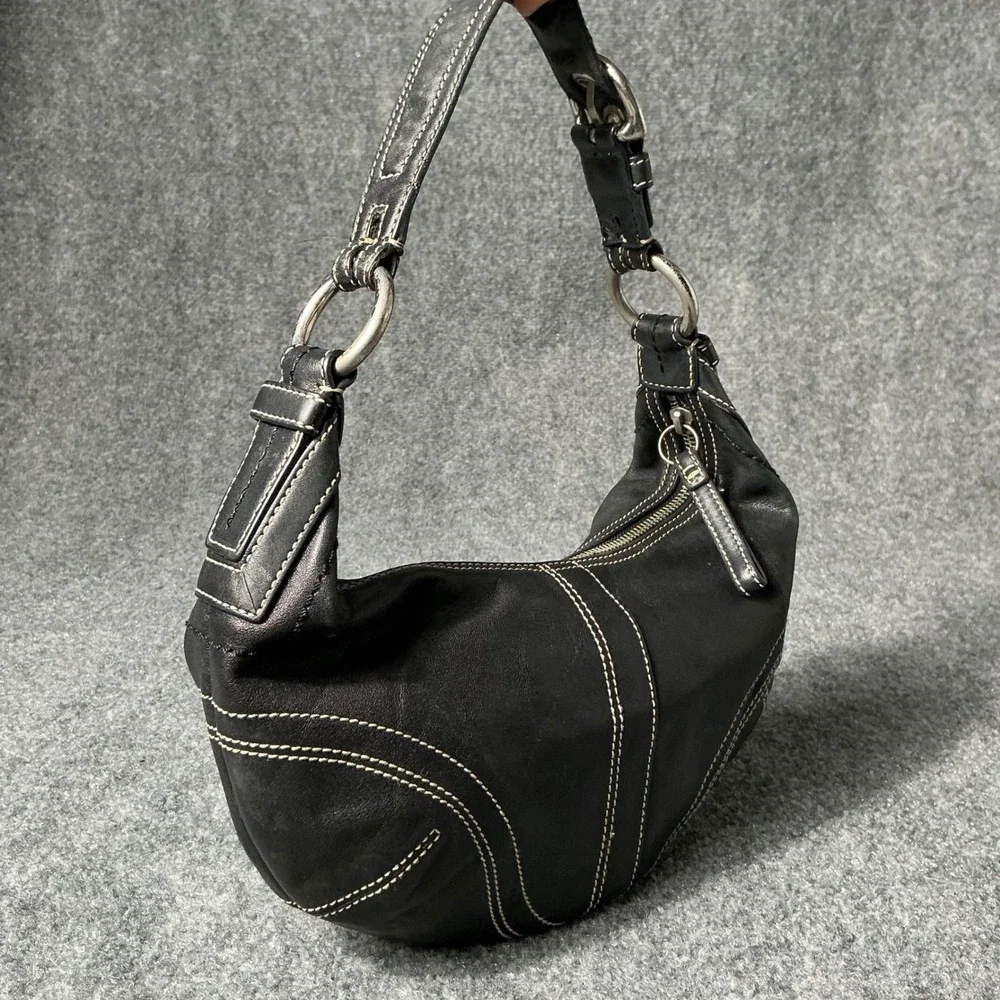 Vintage Coach Hobo 2006 Black Leather Shoulder Bag 10030